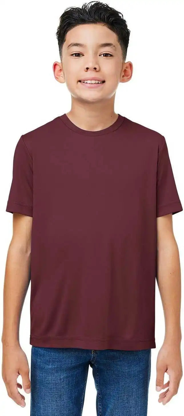 Core 365 Ce10y Youth Capital Performance t Shirt Burgundy