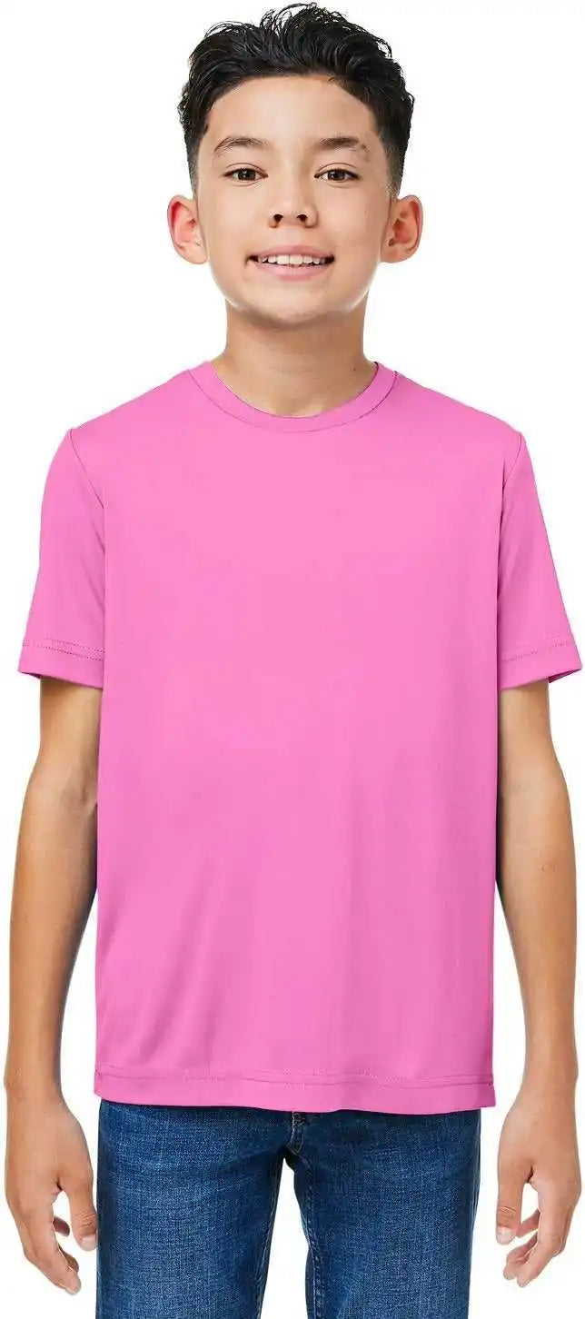 Core 365 Ce10y Youth Capital Performance T-shirt - Charity Pink