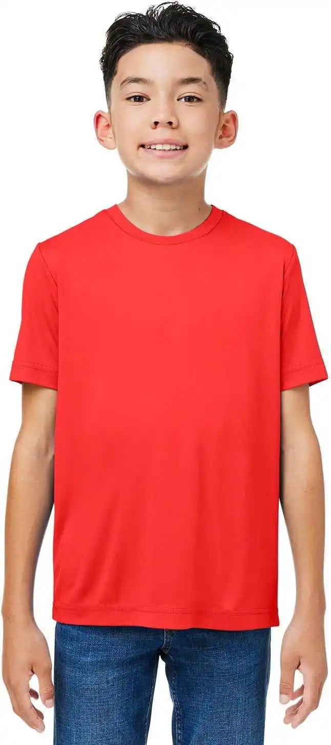 Core 365 Ce10y Youth Capital Performance t Shirt Marina Red