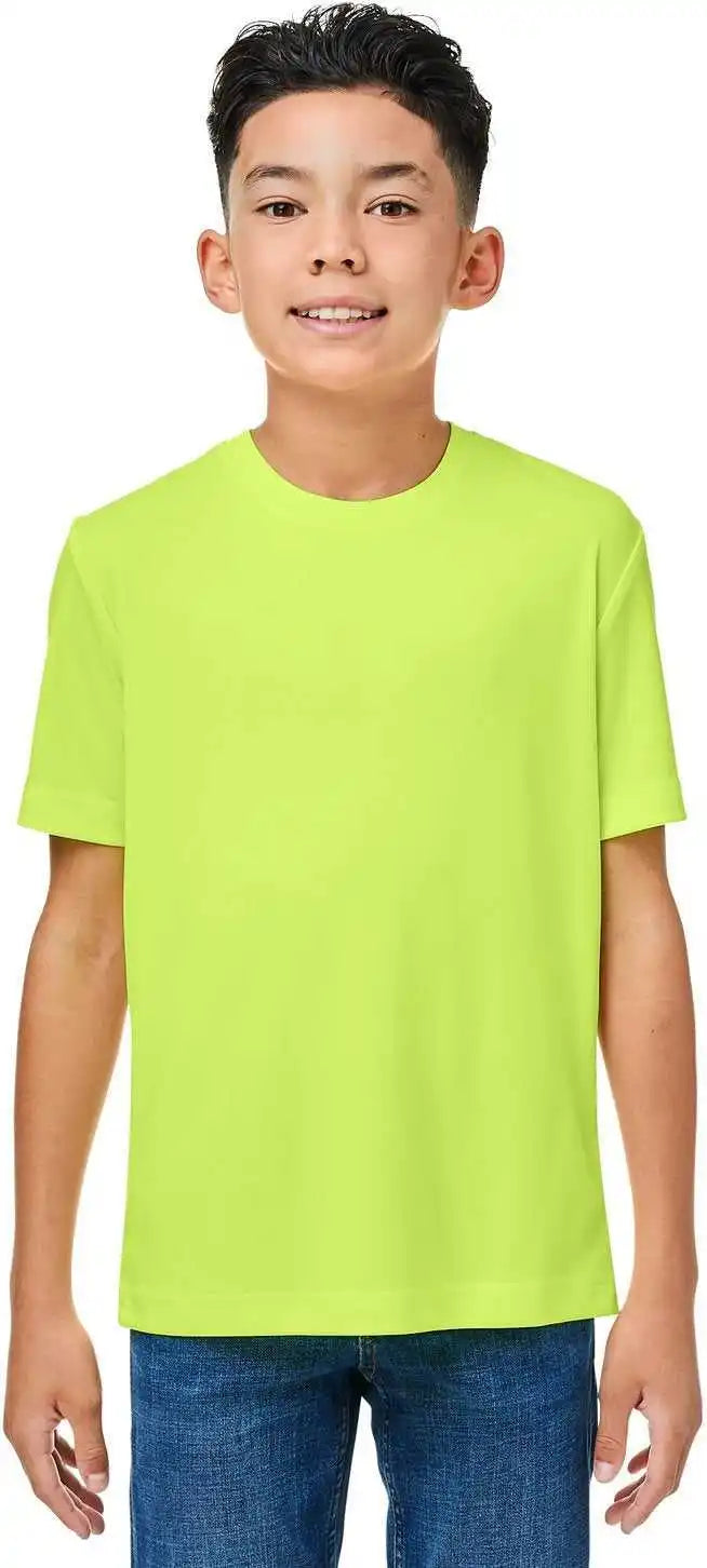 Core 365 Ce10y Youth Capital Performance T-shirt - Safety Yellow