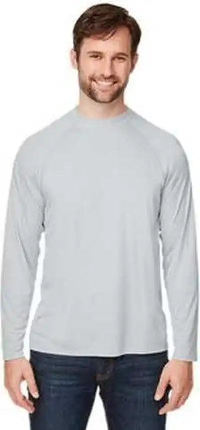 Core 365 Ce110 Unisex Ulightra Uvp Long-sleeve Raglan T-shirt - Platinum