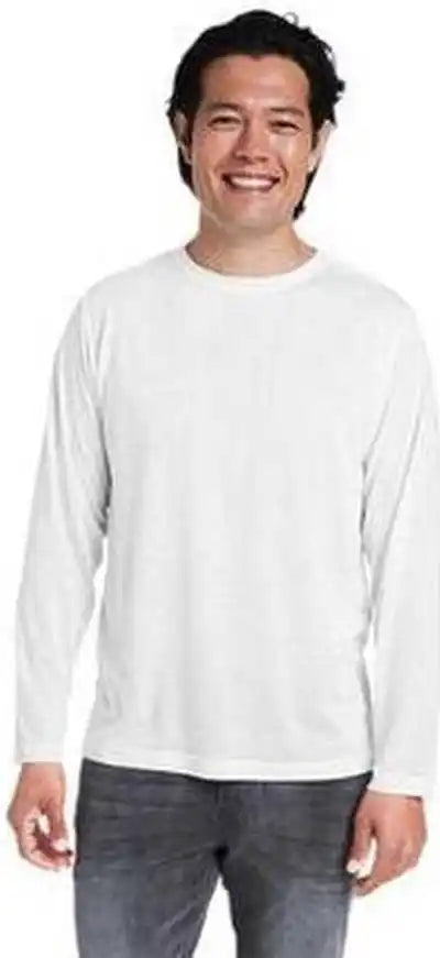 Core 365 Ce111l Adult Fusion Chromasoft Performance Long-sleeve T-shirt - White