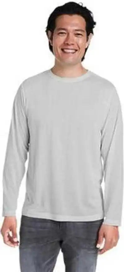 Core 365 Ce111l Adult Fusion Chromasoft Performance Long-sleeve T-shirt - Platinum