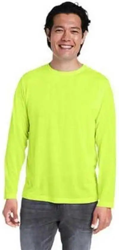 Core 365 Ce111l Adult Fusion Chromasoft Performance Long Sleeve t Shirt Safety Yellow