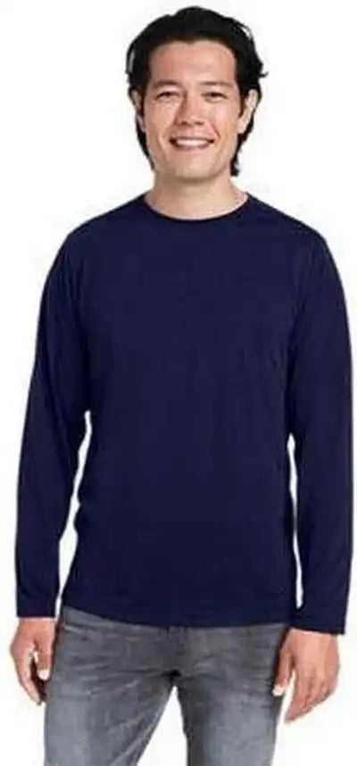 Core 365 Ce111l Adult Fusion Chromasoft Performance Long Sleeve t Shirt Navy