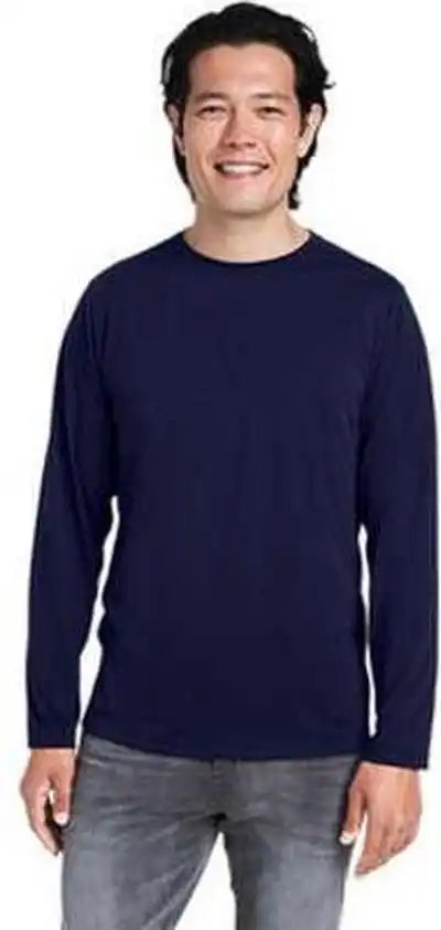 Core 365 Ce111l Adult Fusion Chromasoft Performance Long Sleeve t Shirt Navy