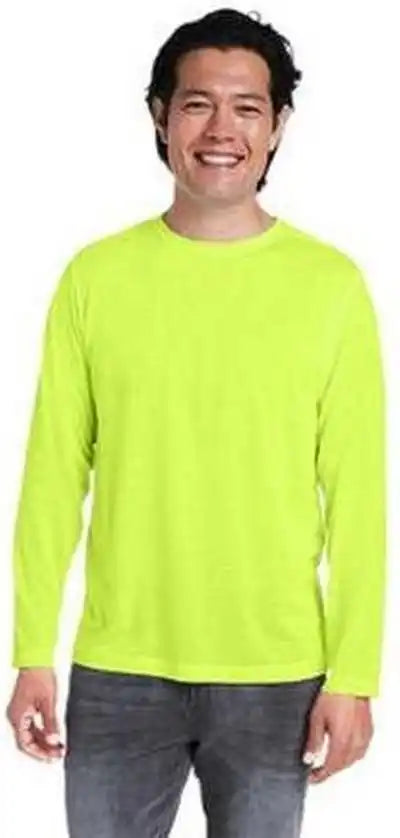 Core 365 Ce111l Adult Fusion Chromasoft Performance Long Sleeve t Shirt Safety Yellow
