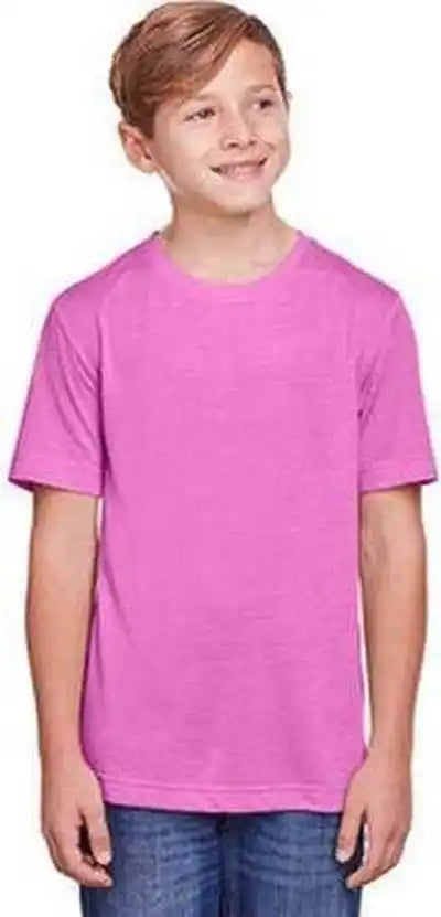 Core 365 Ce111y Youth Fusion Chromasoft Performance T-shirt - Charcoality Pink