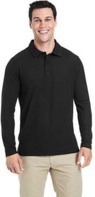 Core 365 Ce112l Men’s Fusion Chromasoft Long-sleeve Pique Polo - Black
