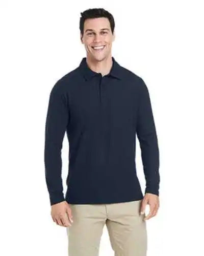 Core 365 Ce112l Men’s Fusion Chromasoft Long-sleeve Pique Polo - Navy