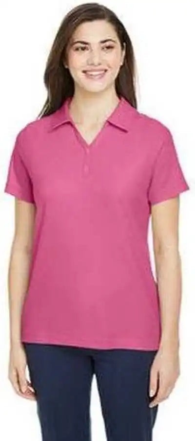 Core 365 Ce112w Ladies’ Fusion Chromasoft Pique Polo Charcoality Pink