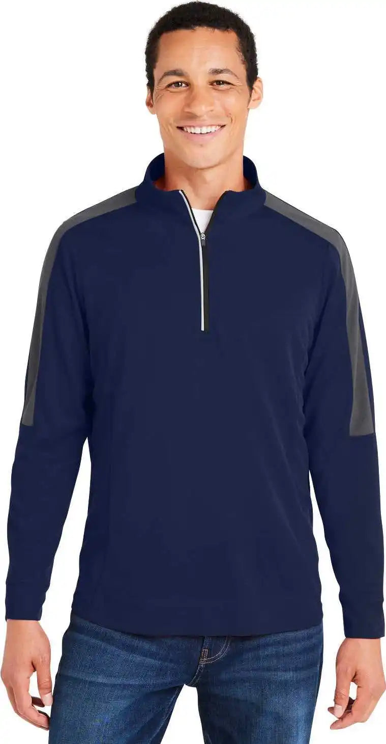 Core 365 Ce404 Men’s Market Snag Protect Mesh Colorblock Quarter Zip Classc Nvy