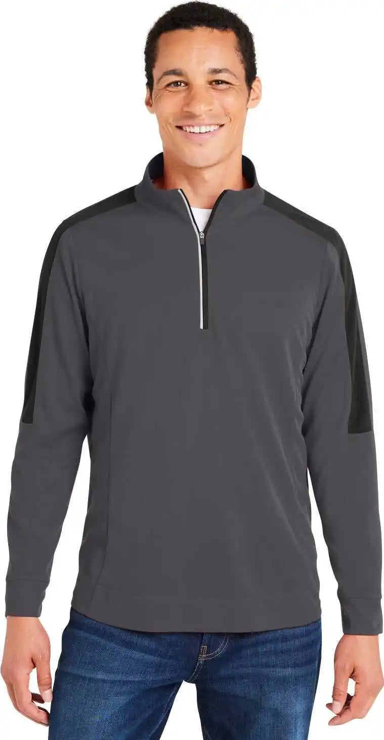 Core 365 Ce404 Men’s Market Snag Protect Mesh Colorblock Quarter-zip - Carbon