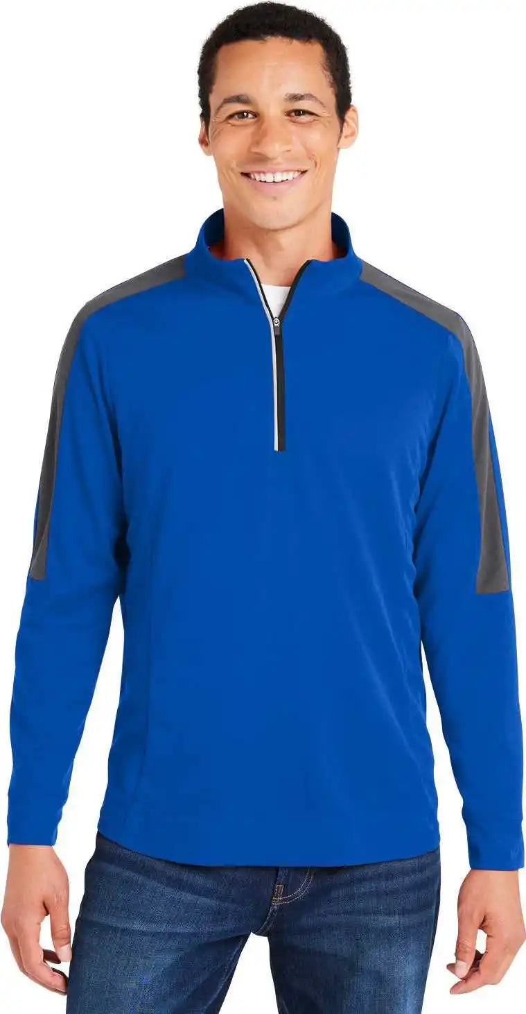 Core 365 Ce404 Men’s Market Snag Protect Mesh Colorblock Quarter-zip - Tru Royal