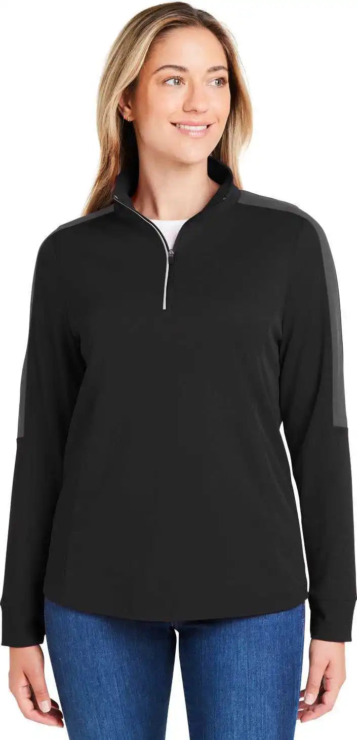 Core 365 Ce404w Ladies’ Market Snag Protect Mesh Colorblock Quarter Zip Black