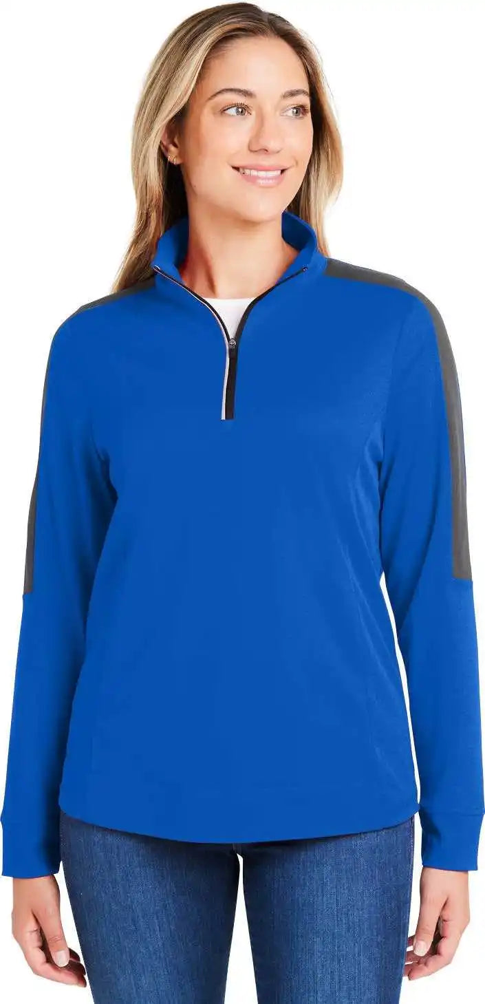 Core 365 Ce404w Ladies’ Market Snag Protect Mesh Colorblock Quarter-zip - Tru Royal