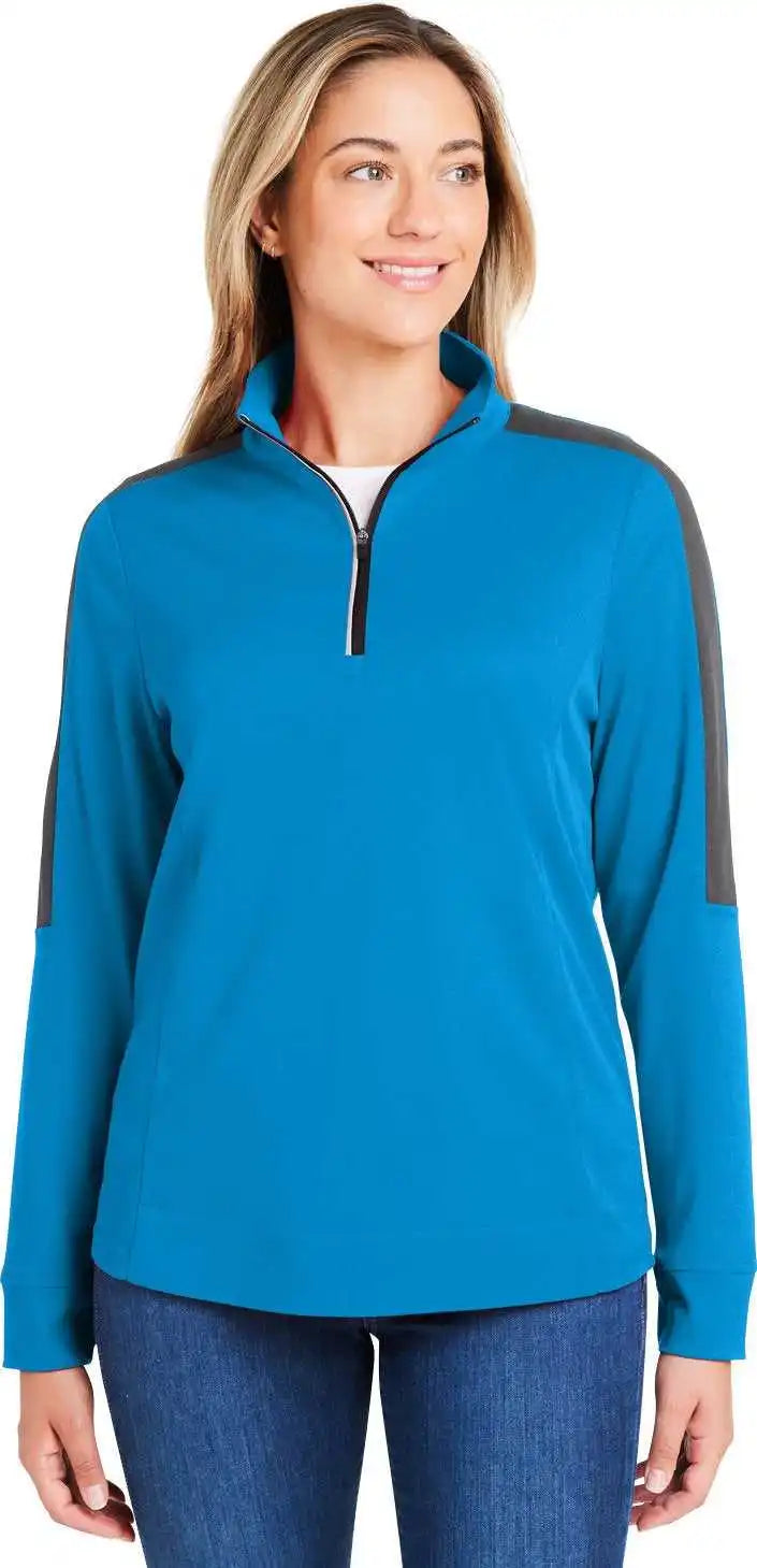 Core 365 Ce404w Ladies’ Market Snag Protect Mesh Colorblock Quarter-zip - Elctrc Blu