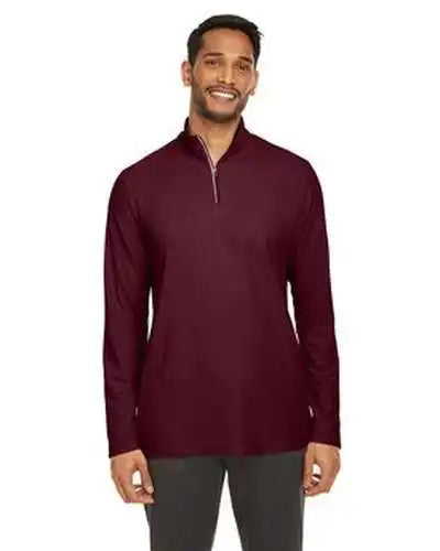 Core 365 Ce405 Men’s Fusion Chromasoft Pique Quarter Zip Burgundy