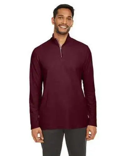 Core 365 Ce405 Men’s Fusion Chromasoft Pique Quarter Zip Burgundy