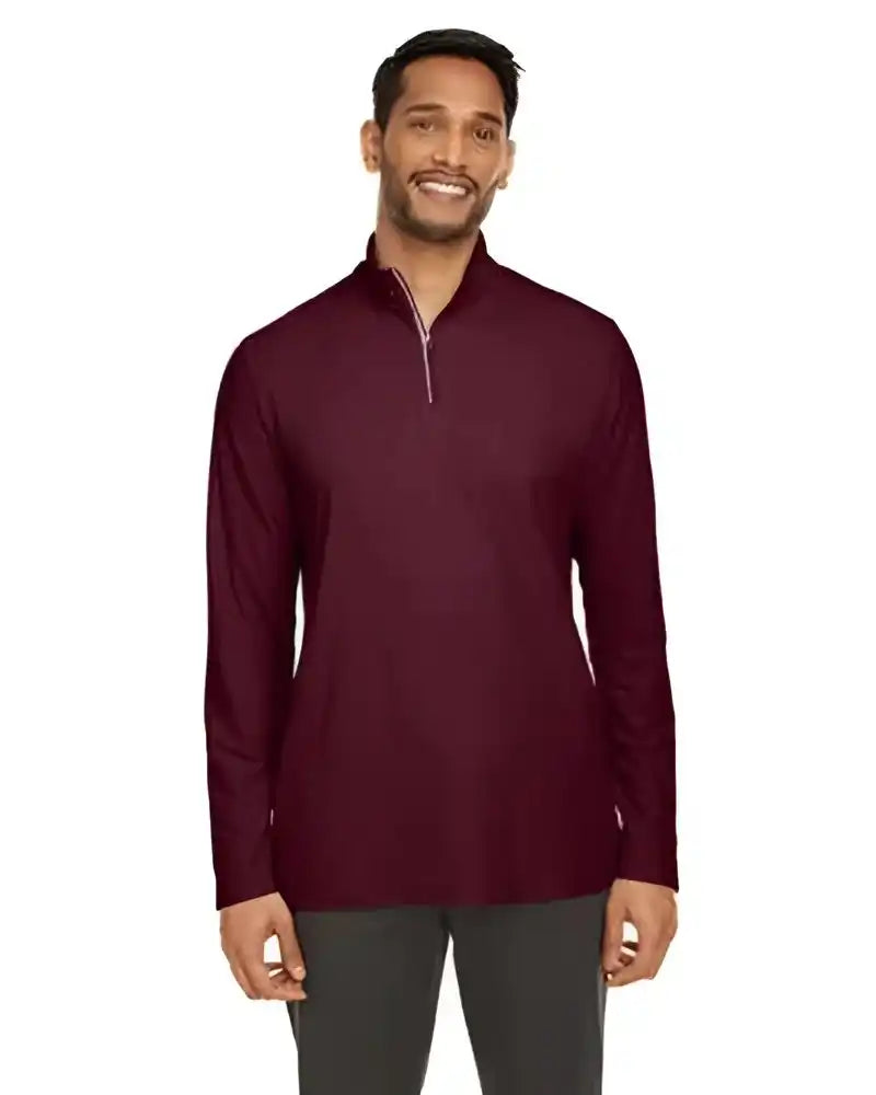 Core 365 Ce405 Men’s Fusion Chromasoft Pique Quarter Zip Burgundy