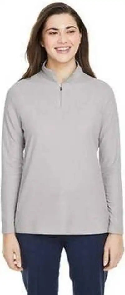 Core 365 Ce405w Ladies’ Fusion Chromasoft Pique Quarter-zip - Platinum