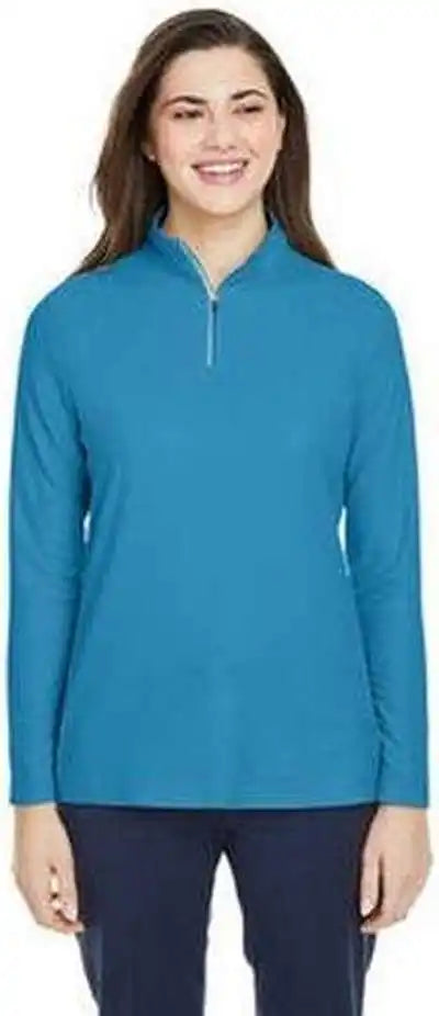Core 365 Ce405w Ladies’ Fusion Chromasoft Pique Quarter-zip - Electric Blue