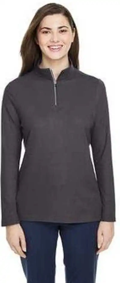 Core 365 Ce405w Ladies’ Fusion Chromasoft Pique Quarter-zip - Carbon