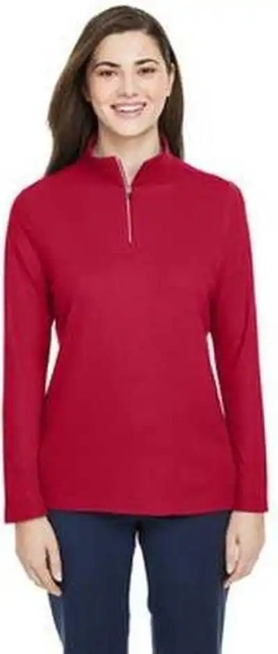 Core 365 Ce405w Ladies’ Fusion Chromasoft Pique Quarter-zip - Red