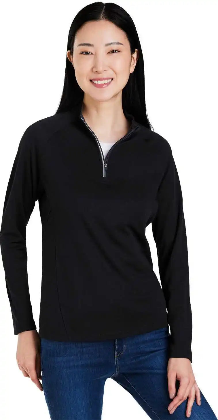 Core 365 Ce418w Ladies’ Origin Performance Pique Quarter-zip - Black