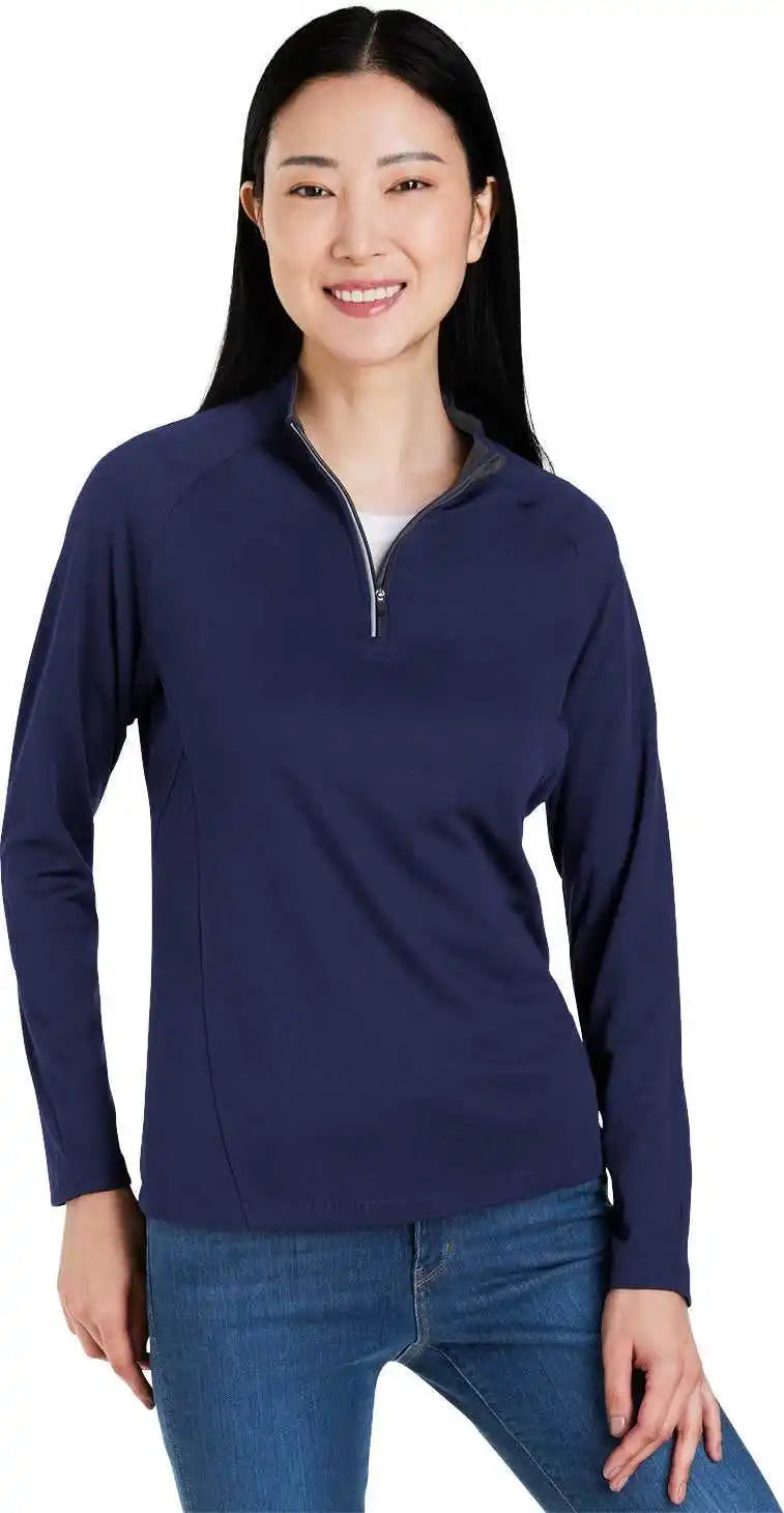 Core 365 Ce418w Ladies’ Origin Performance Pique Quarter Zip Clasc Navy
