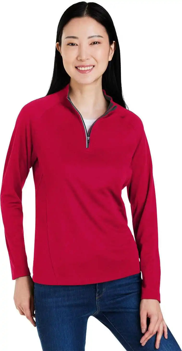 Core 365 Ce418w Ladies’ Origin Performance Pique Quarter-zip - Classc Red