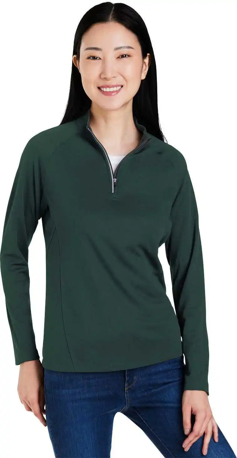 Core 365 Ce418w Ladies’ Origin Performance Pique Quarter-zip - Forest