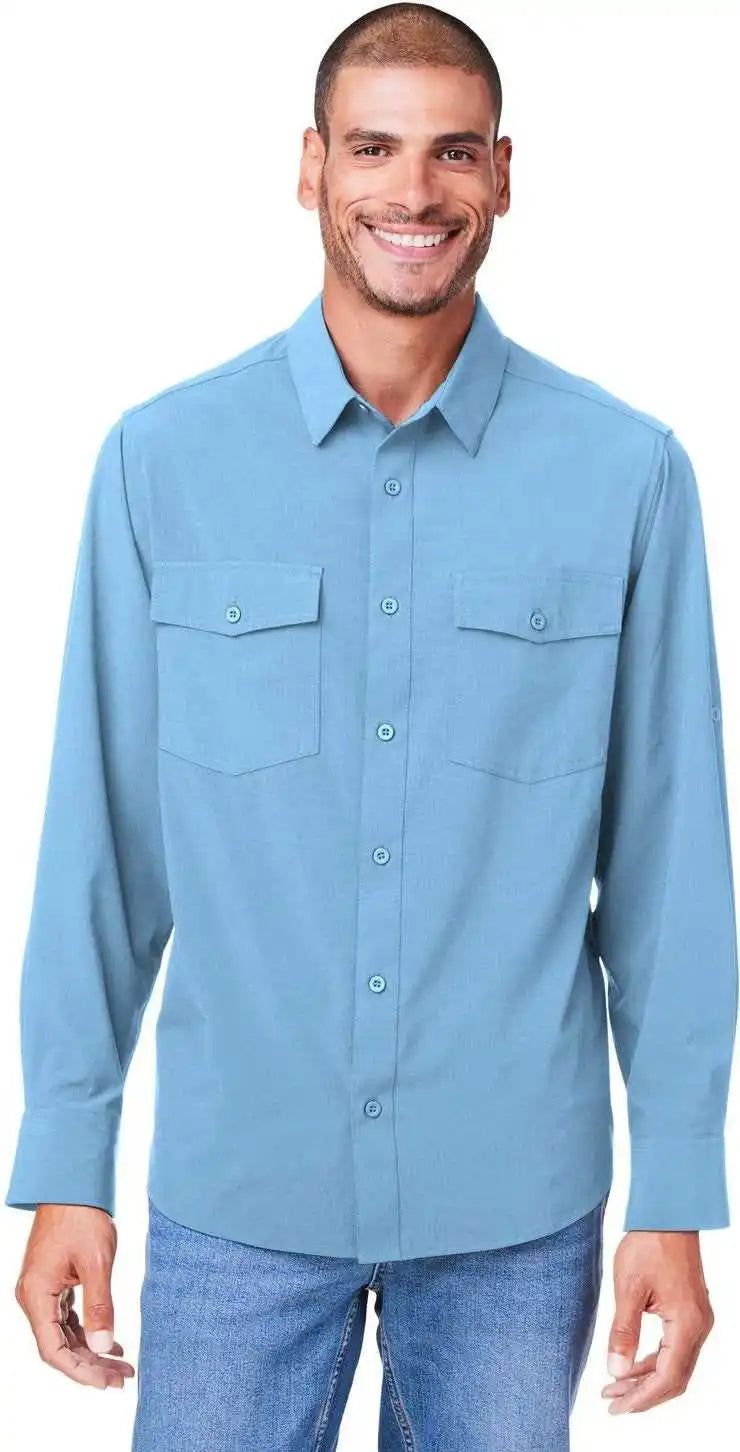 Core 365 Ce510l Men’s Ultra Uvp Long-sleeve Marina Shirt - Columbia Blue