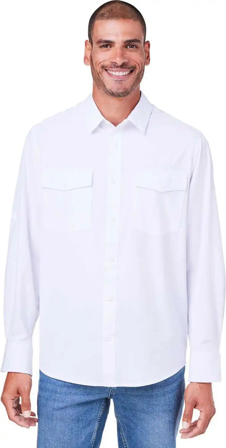 Core 365 Ce510l Men’s Ultra Uvp Long-sleeve Marina Shirt - White