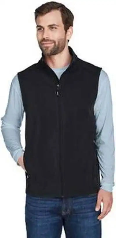 Core 365 Ce701 Men’s Cruise Two Layer Fleece Bonded Soft Shell Vest Black