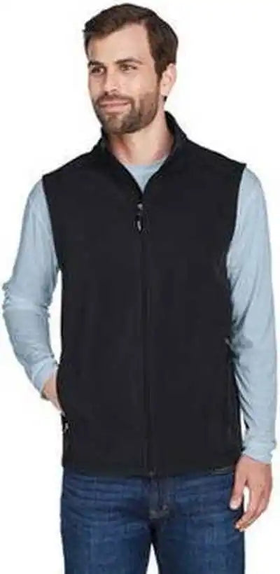 Core 365 Ce701 Men’s Cruise Two Layer Fleece Bonded Soft Shell Vest Black