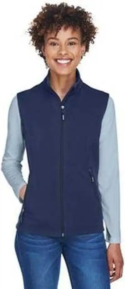 Core 365 Ce701w Ladies’ Cruise Two Layer Fleece Bonded Softshell Vest Navy