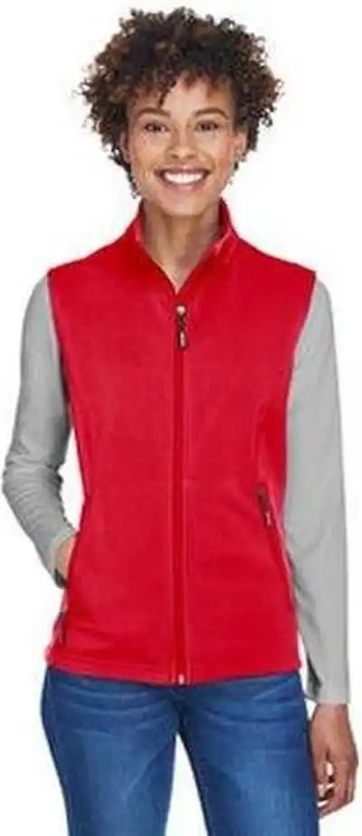 Core 365 Ce701w Ladies’ Cruise Two-layer Fleece Bonded Softshell Vest - Red