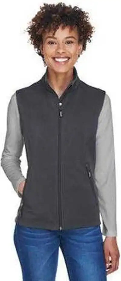 Core 365 Ce701w Ladies’ Cruise Two-layer Fleece Bonded Softshell Vest - Carbon
