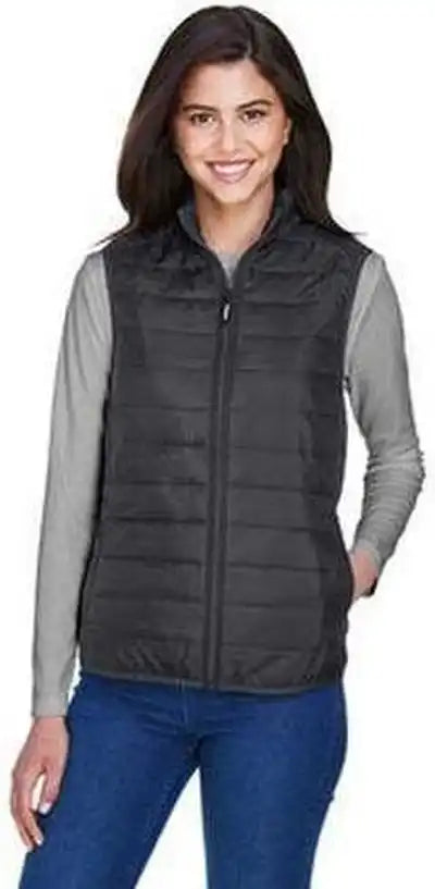 Core 365 Ce702w Ladies’ Prevail Packable Puffer Vest Carbon