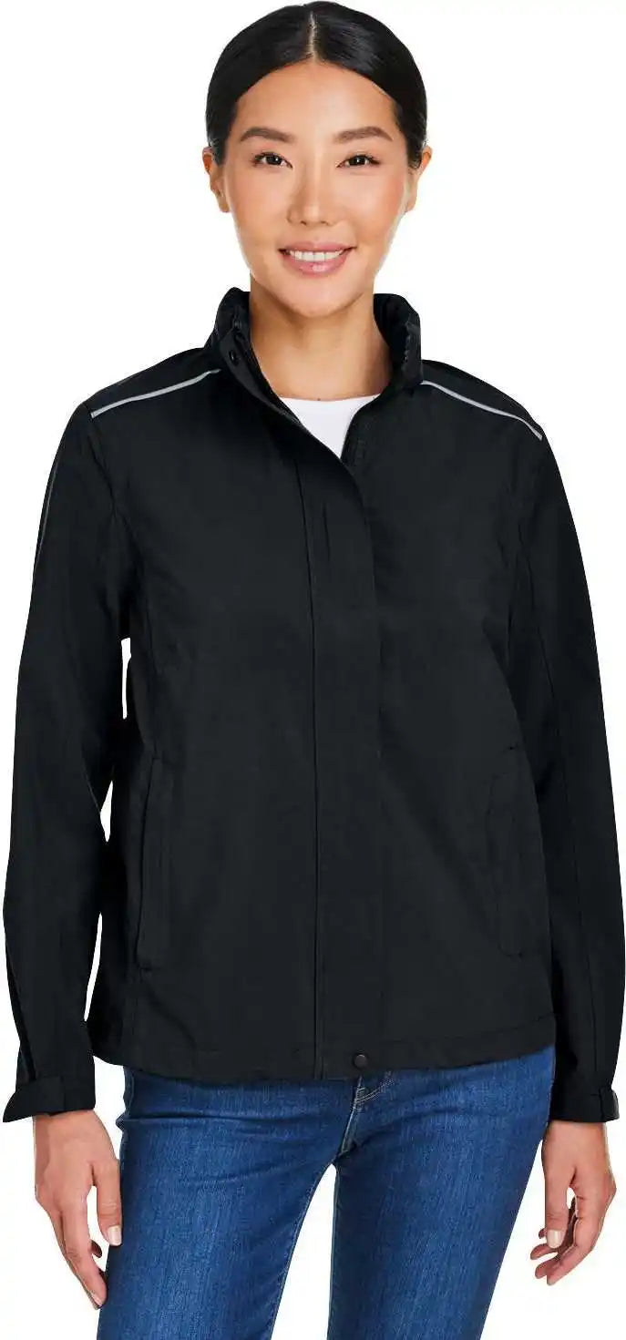 Core 365 Ce712w Ladies’ Packable Rain Jacket - Black