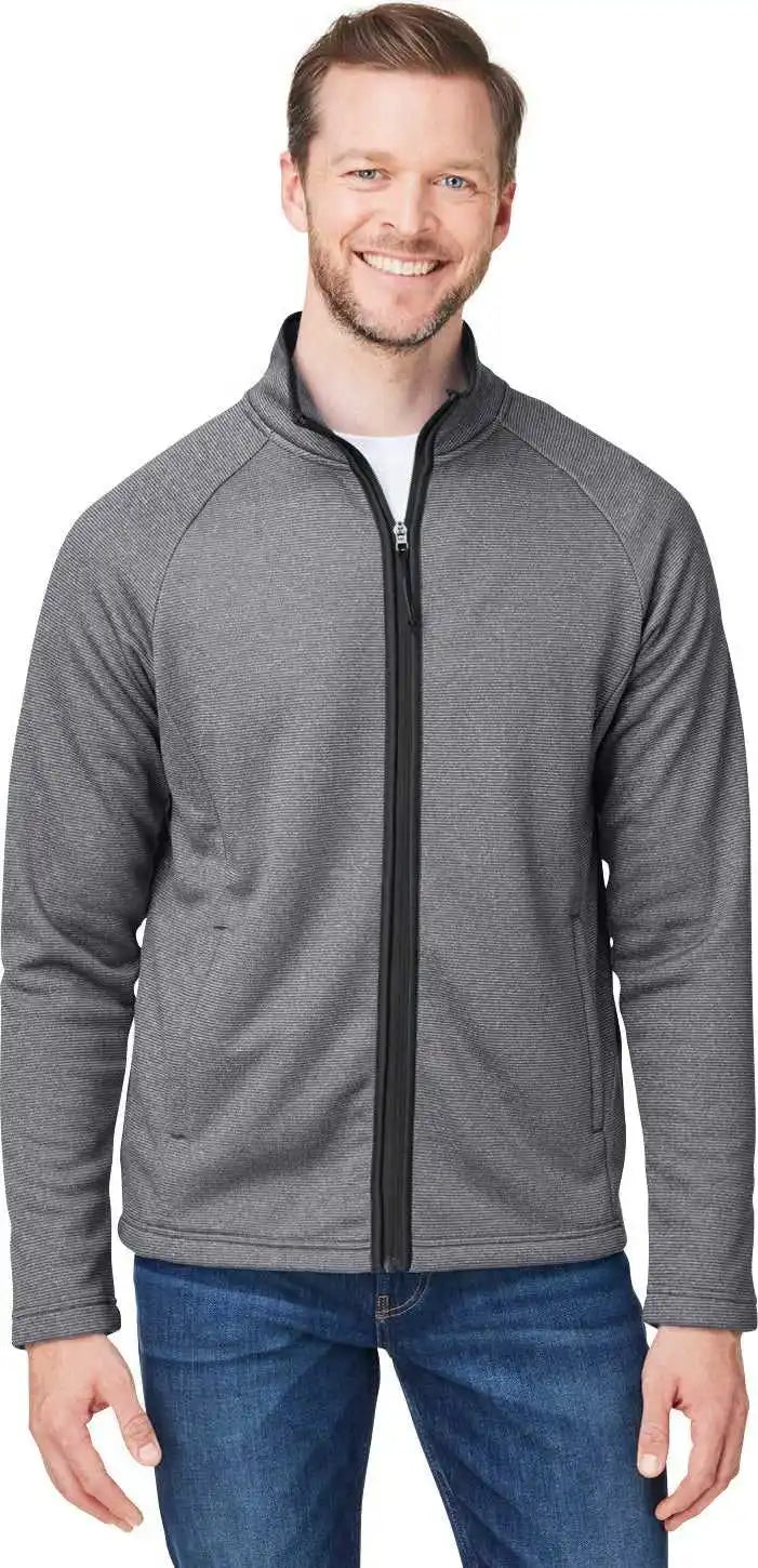 Core 365 Ce72 Men’s Venture Heathered Stripe Full-zip - Black