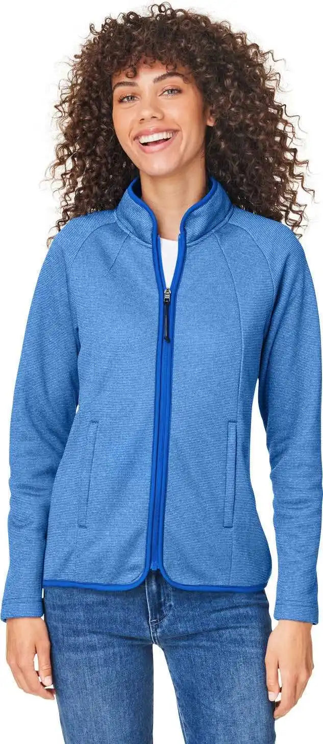 Core 365 Ce72w Ladies’ Venture Heathered Stripe Full Zip True Royal
