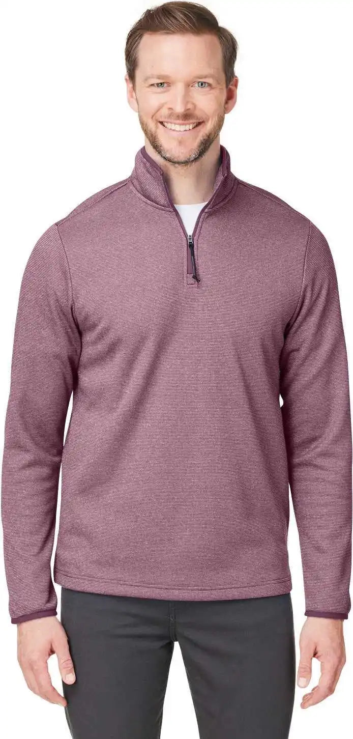 Core 365 Ce73 Men’s Venture Heathered Stripe Quarter Zip Burgundy