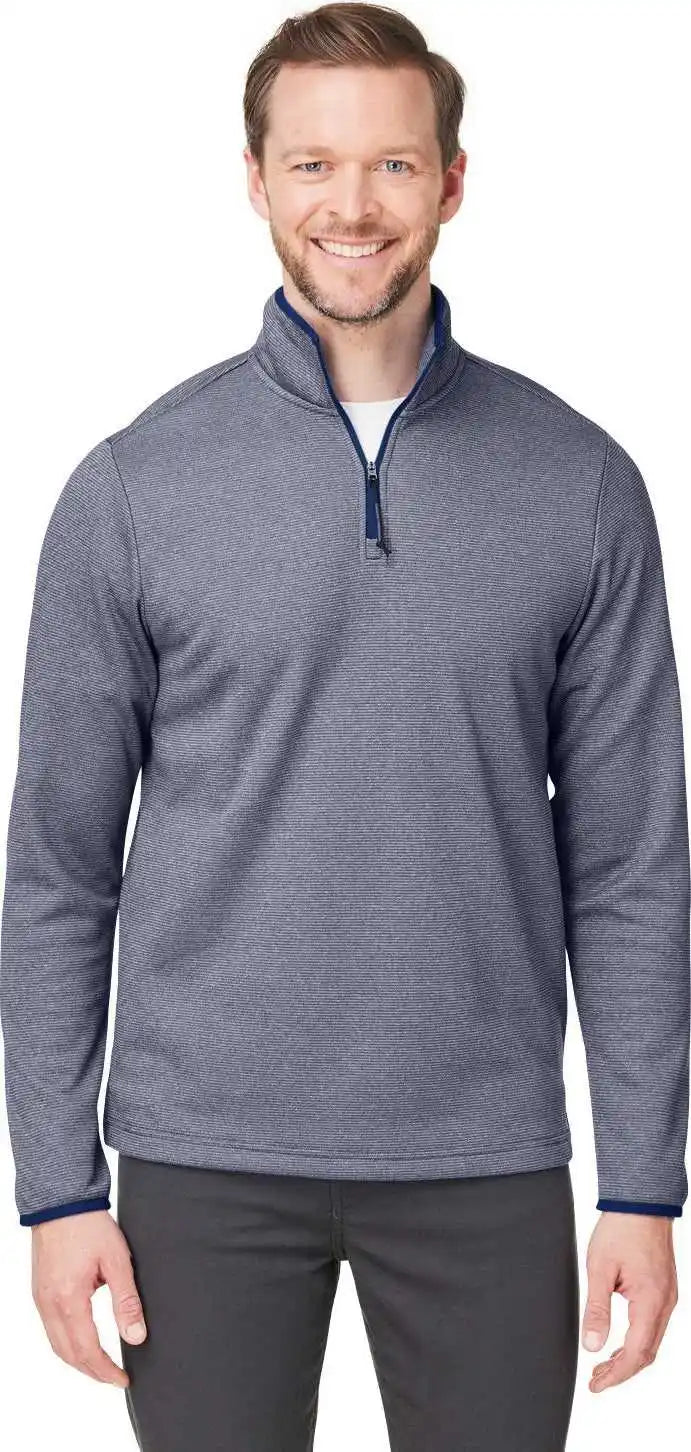 Core 365 Ce73 Men’s Venture Heathered Stripe Quarter Zip Clsc Navy