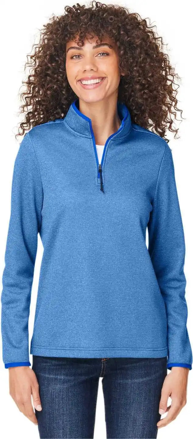 Core 365 Ce73w Ladies’ Venture Heathered Stripe Quarter Zip True Royal