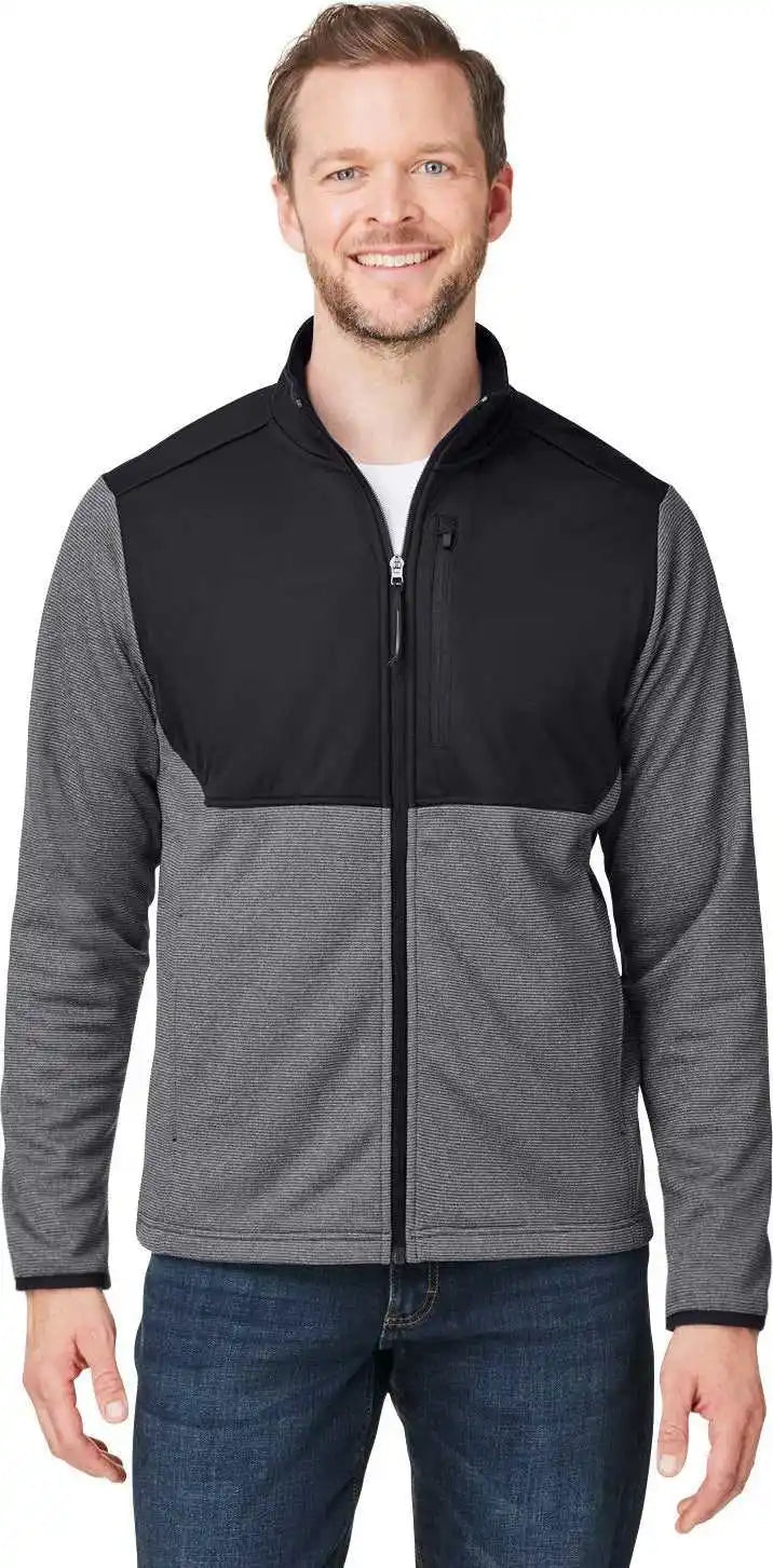 Core 365 Ce74 Men’s Venture Heathered Stripe Hybrid Jacket Black