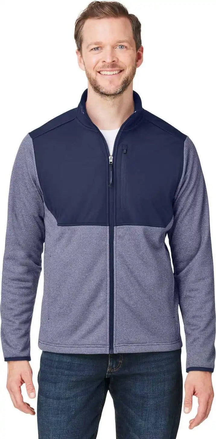 Core 365 Ce74 Men’s Venture Heathered Stripe Hybrid Jacket Clsc Navy