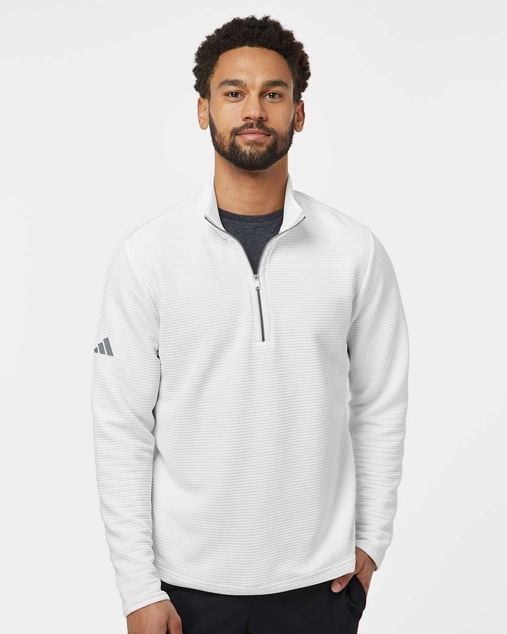 Core White Spacer Quarter-Zip Pullover - A588