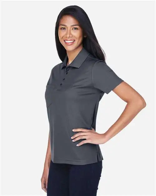 Core365 78181p Women’s Origin Performance Piqué Polo with Pocket - Carbon